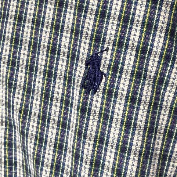 Ralph Lauren Vintage 100% Blake Cotton Long Sl. Button Down XL, Blue Plaid Pony - Picture 6 of 8